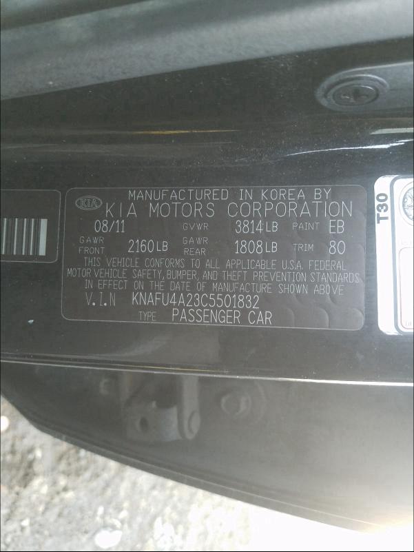 Photo 9 VIN: KNAFU4A23C5501832 - KIA FORTE EX 