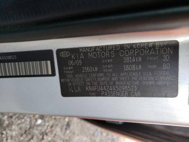 Photo 9 VIN: KNAFU4A24A5098523 - KIA FORTE EX 