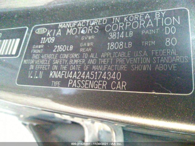 Photo 8 VIN: KNAFU4A24A5174340 - KIA FORTE 