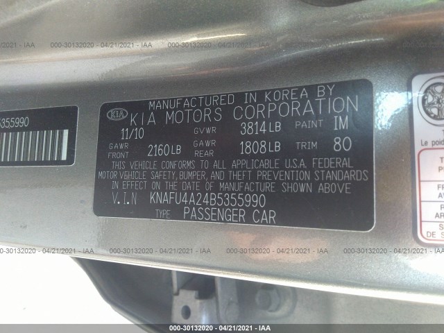 Photo 8 VIN: KNAFU4A24B5355990 - KIA FORTE 