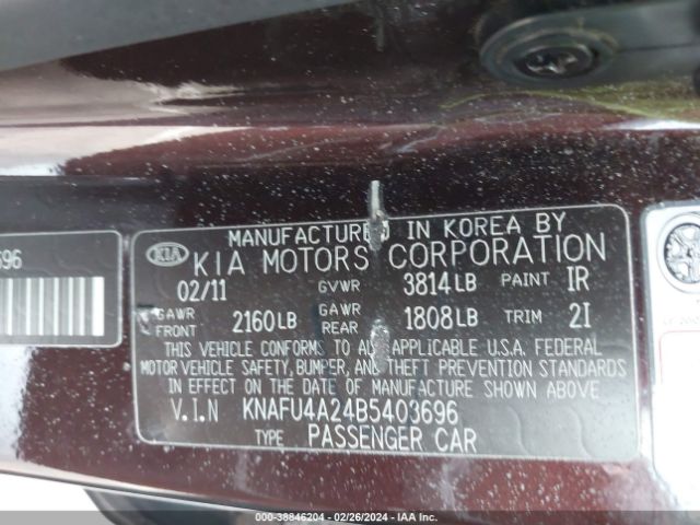 Photo 8 VIN: KNAFU4A24B5403696 - KIA FORTE 