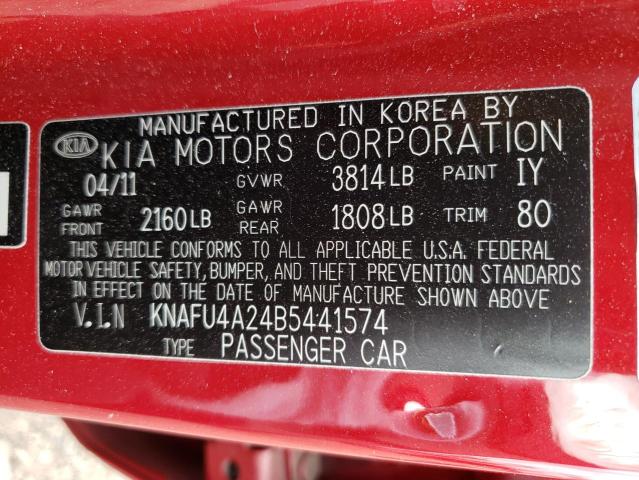 Photo 9 VIN: KNAFU4A24B5441574 - KIA FORTE EX 