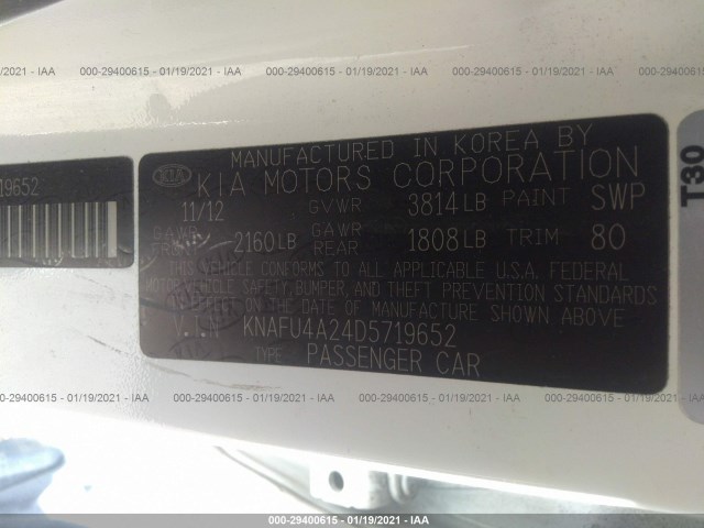 Photo 8 VIN: KNAFU4A24D5719652 - KIA FORTE 