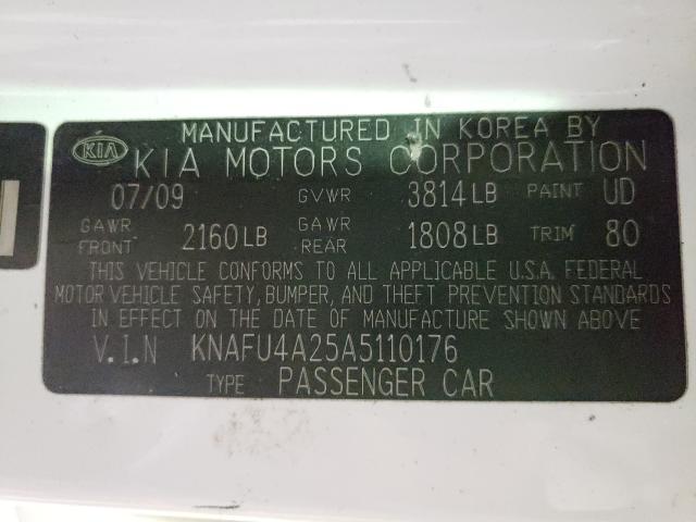 Photo 9 VIN: KNAFU4A25A5110176 - KIA FORTE EX 