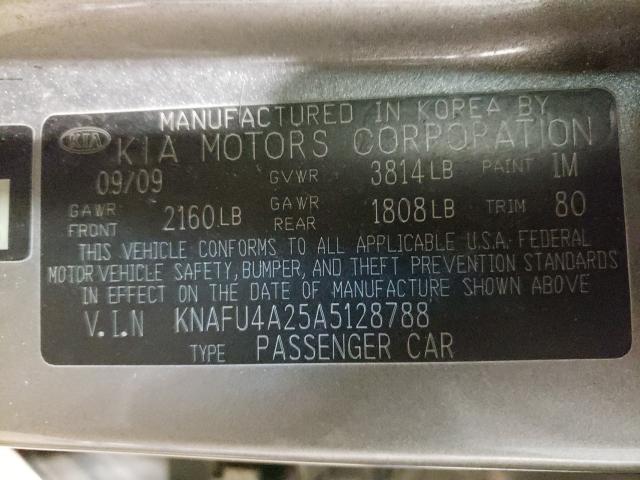 Photo 9 VIN: KNAFU4A25A5128788 - KIA FORTE EX 