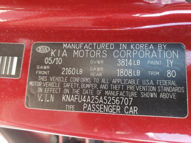 Photo 9 VIN: KNAFU4A25A5256707 - KIA FORTE EX 