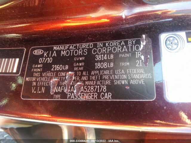 Photo 8 VIN: KNAFU4A25A5287178 - KIA FORTE 