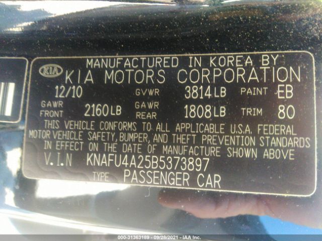 Photo 8 VIN: KNAFU4A25B5373897 - KIA FORTE 