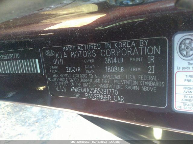 Photo 8 VIN: KNAFU4A25B5391770 - KIA FORTE 