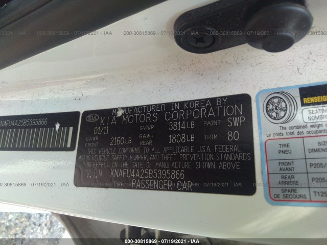 Photo 8 VIN: KNAFU4A25B5395866 - KIA FORTE 