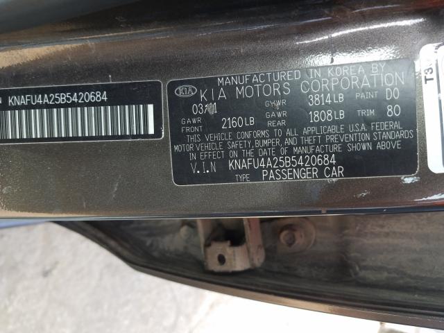 Photo 9 VIN: KNAFU4A25B5420684 - KIA FORTE EX 