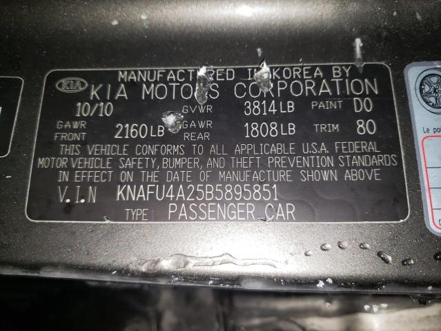 Photo 9 VIN: KNAFU4A25B5895851 - KIA FORTE EX 