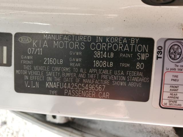 Photo 9 VIN: KNAFU4A25C5496567 - KIA FORTE EX 