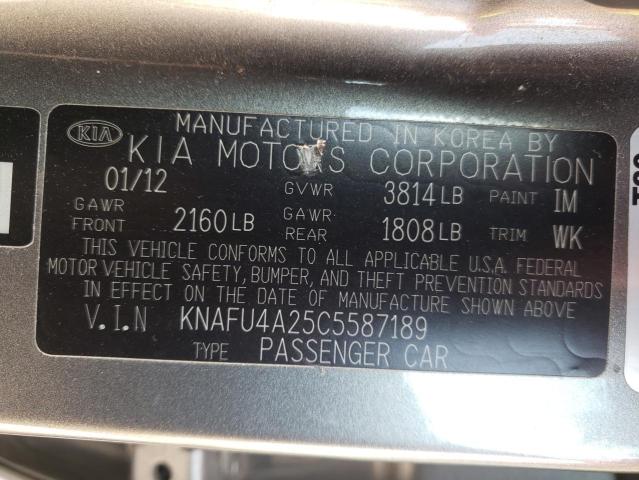 Photo 9 VIN: KNAFU4A25C5587189 - KIA FORTE EX 