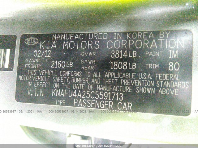 Photo 8 VIN: KNAFU4A25C5591713 - KIA FORTE 