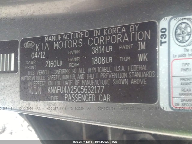 Photo 8 VIN: KNAFU4A25C5632177 - KIA FORTE 