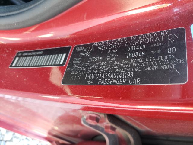 Photo 9 VIN: KNAFU4A26A5141193 - KIA FORTE EX 