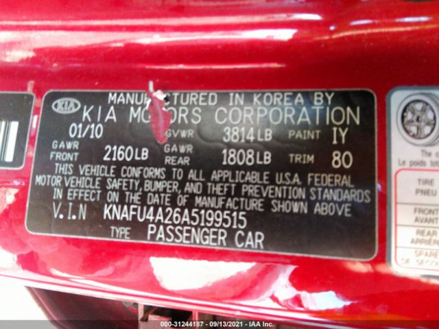 Photo 8 VIN: KNAFU4A26A5199515 - KIA FORTE 