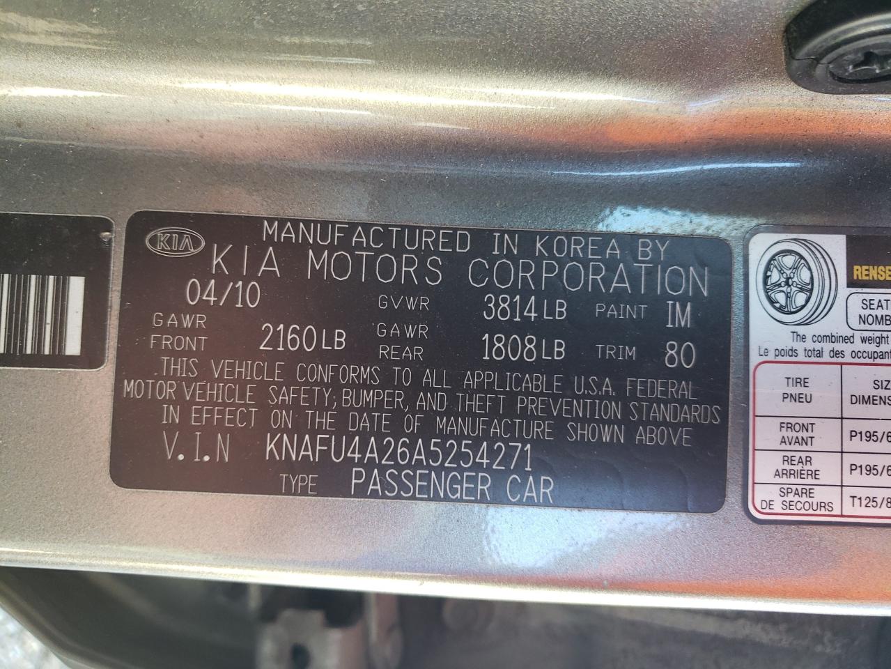 Photo 11 VIN: KNAFU4A26A5254271 - KIA FORTE 