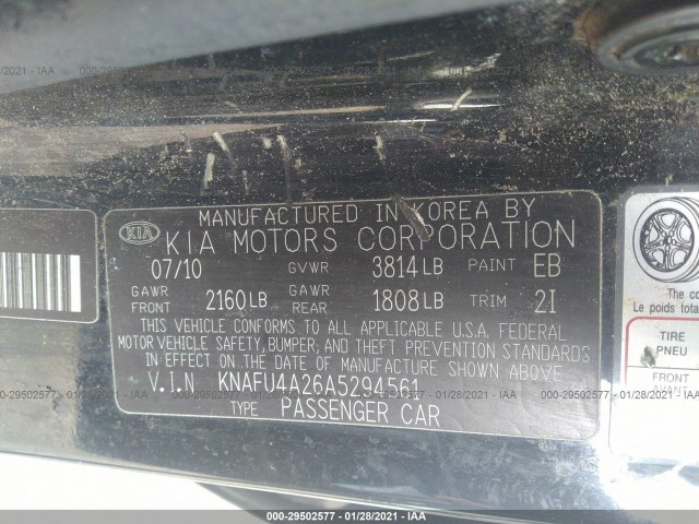 Photo 8 VIN: KNAFU4A26A5294561 - KIA FORTE 