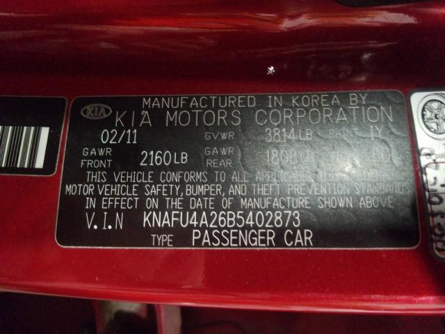 Photo 9 VIN: KNAFU4A26B5402873 - KIA FORTE EX 