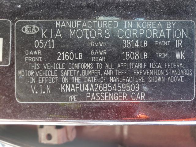 Photo 9 VIN: KNAFU4A26B5459509 - KIA FORTE EX 