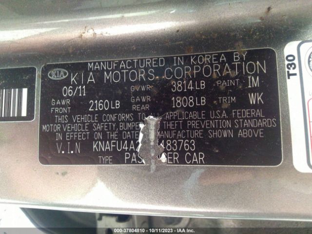 Photo 8 VIN: KNAFU4A26C5483763 - KIA FORTE 