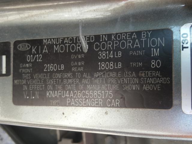 Photo 9 VIN: KNAFU4A26C5585175 - KIA FORTE EX 