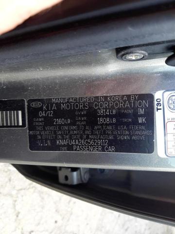 Photo 9 VIN: KNAFU4A26C5629112 - KIA FORTE EX 