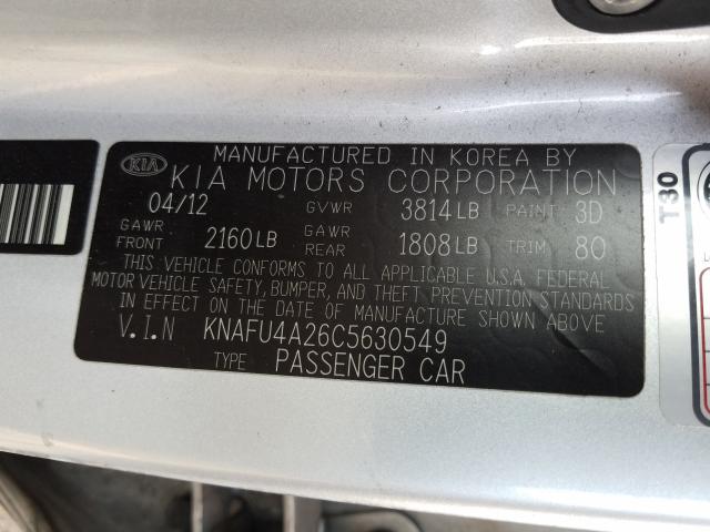 Photo 9 VIN: KNAFU4A26C5630549 - KIA FORTE EX 