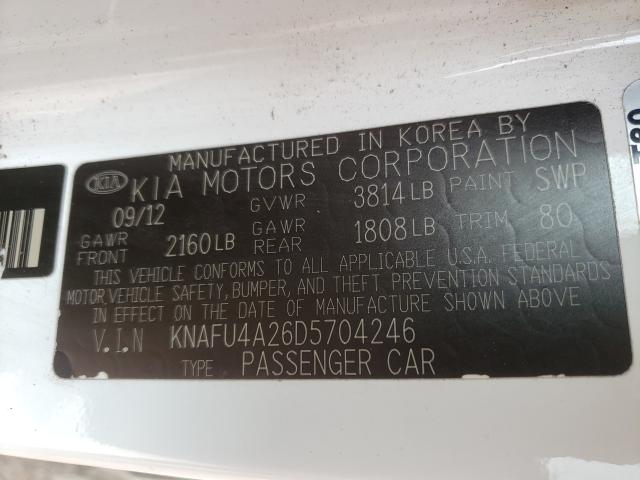 Photo 9 VIN: KNAFU4A26D5704246 - KIA FORTE EX 