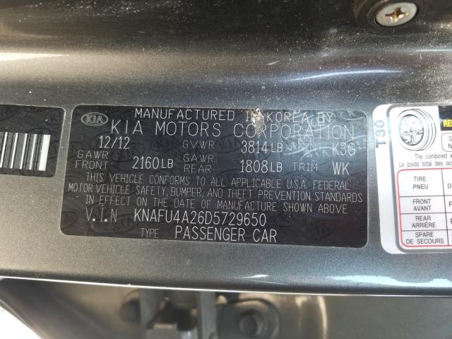 Photo 9 VIN: KNAFU4A26D5729650 - KIA FORTE EX 