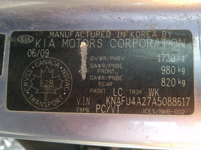 Photo 9 VIN: KNAFU4A27A5088617 - KIA FORTE EX 