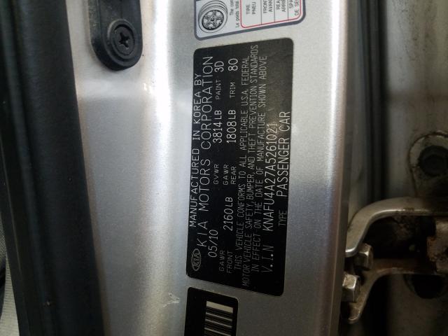 Photo 9 VIN: KNAFU4A27A5261021 - KIA FORTE EX 