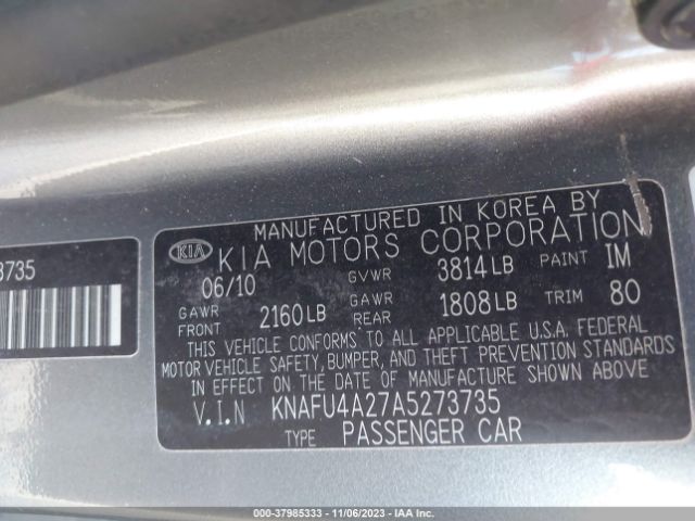 Photo 8 VIN: KNAFU4A27A5273735 - KIA FORTE 