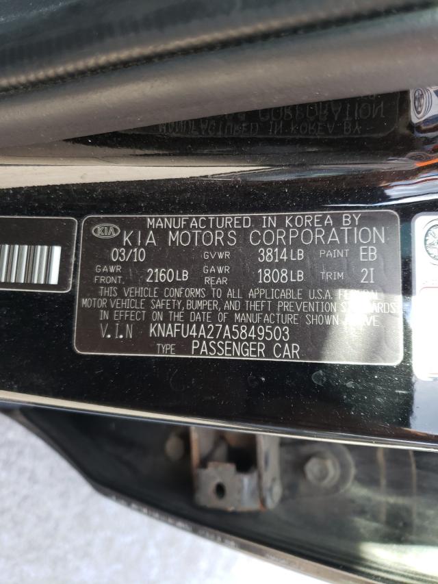 Photo 9 VIN: KNAFU4A27A5849503 - KIA FORTE EX 