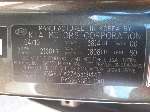 Photo 9 VIN: KNAFU4A27A5859447 - KIA FORTE EX 