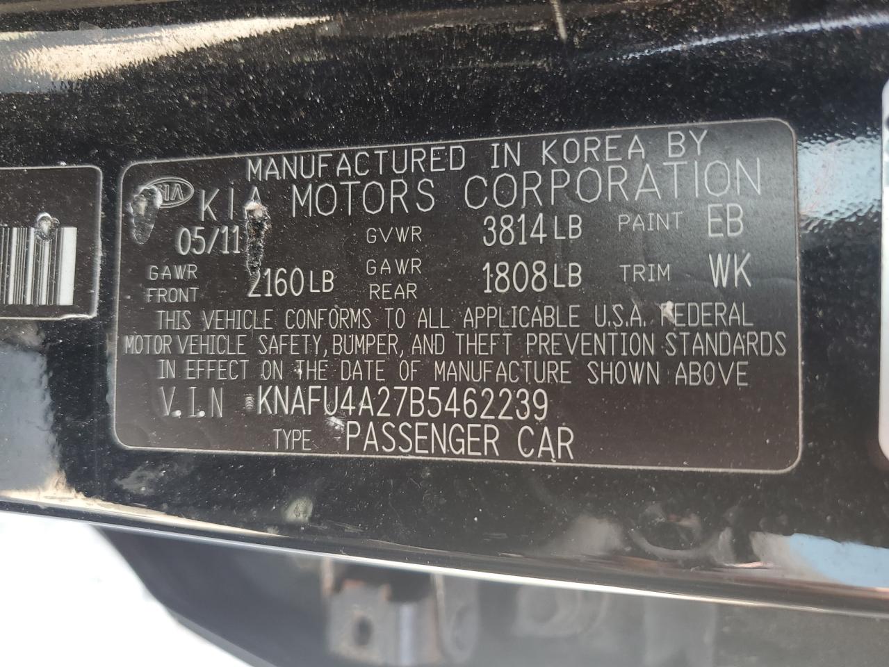 Photo 12 VIN: KNAFU4A27B5462239 - KIA FORTE 