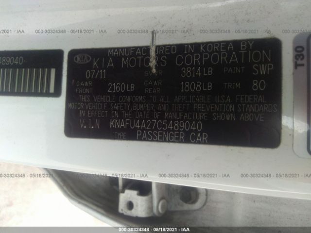 Photo 8 VIN: KNAFU4A27C5489040 - KIA FORTE 