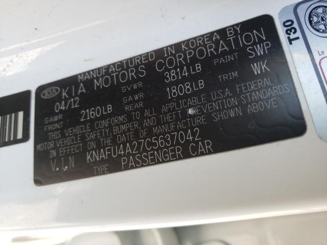 Photo 9 VIN: KNAFU4A27C5637042 - KIA FORTE EX 