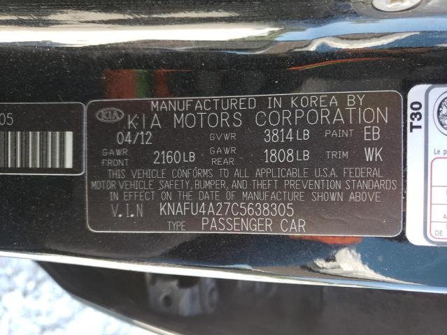 Photo 9 VIN: KNAFU4A27C5638305 - KIA FORTE EX 