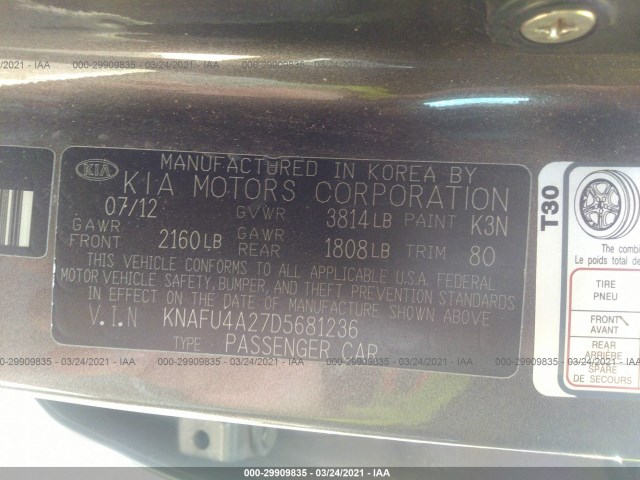 Photo 8 VIN: KNAFU4A27D5681236 - KIA FORTE 