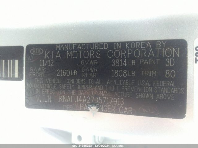 Photo 8 VIN: KNAFU4A27D5717913 - KIA FORTE 