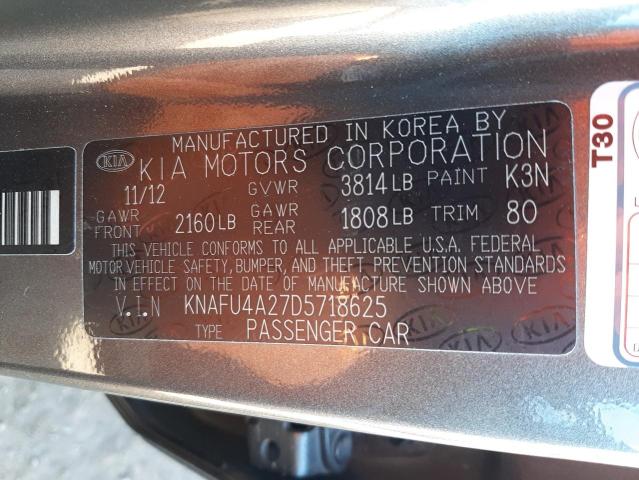 Photo 11 VIN: KNAFU4A27D5718625 - KIA FORTE EX 