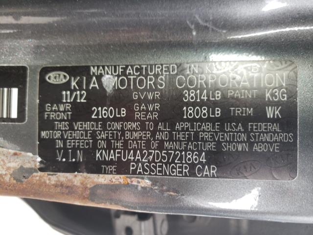 Photo 9 VIN: KNAFU4A27D5721864 - KIA FORTE EX 