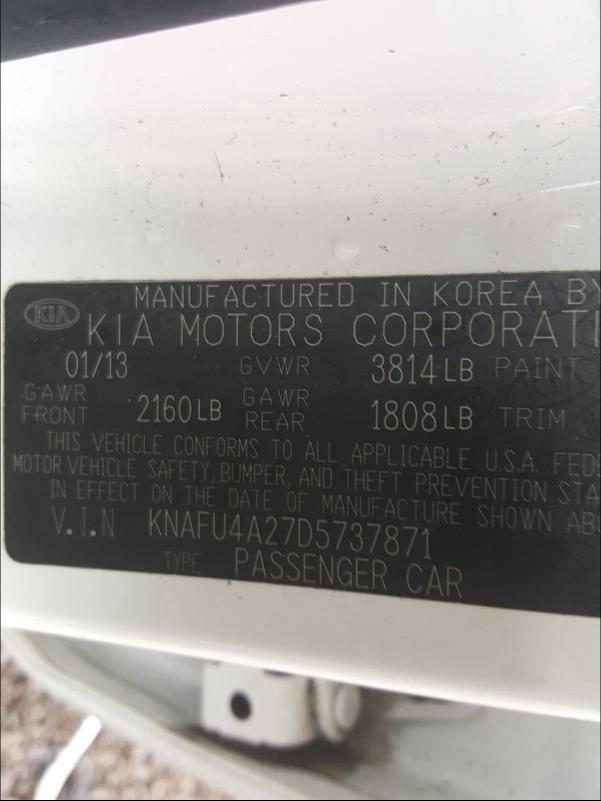 Photo 9 VIN: KNAFU4A27D5737871 - KIA FORTE EX 