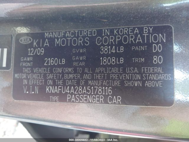 Photo 8 VIN: KNAFU4A28A5178116 - KIA FORTE 