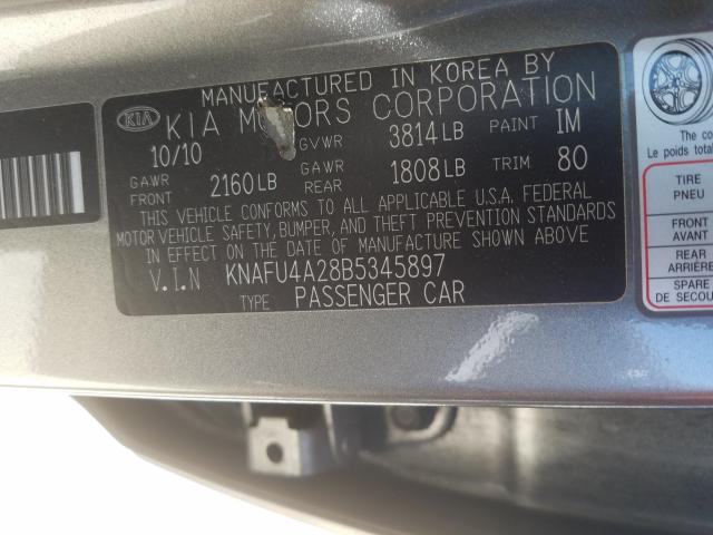 Photo 9 VIN: KNAFU4A28B5345897 - KIA FORTE EX 