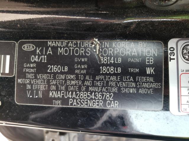 Photo 9 VIN: KNAFU4A28B5436782 - KIA FORTE EX 