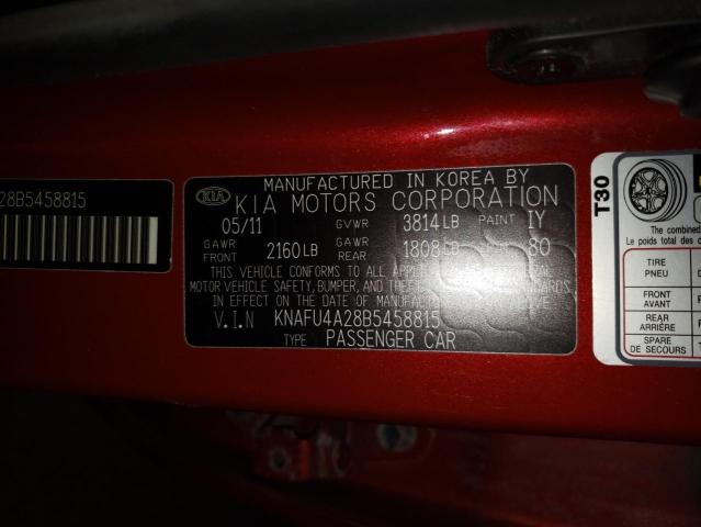 Photo 9 VIN: KNAFU4A28B5458815 - KIA FORTE EX 